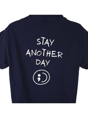 Stay Another Day T Shirt Mens Size Large Blue SAD Mental Health Awareness